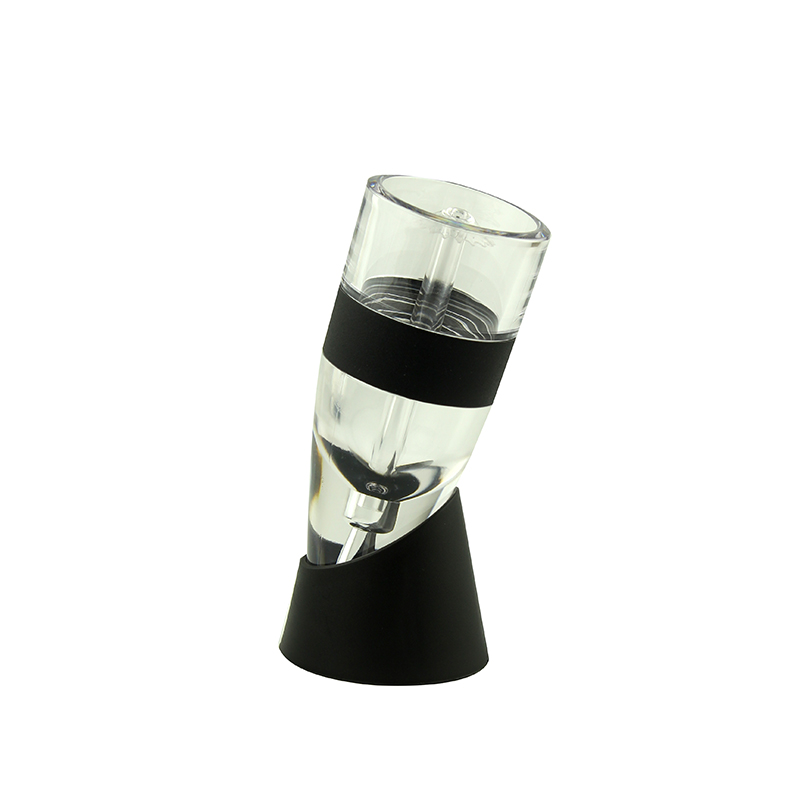 Red Wine Aerator Deluxe Tower Set with Stand in Black
