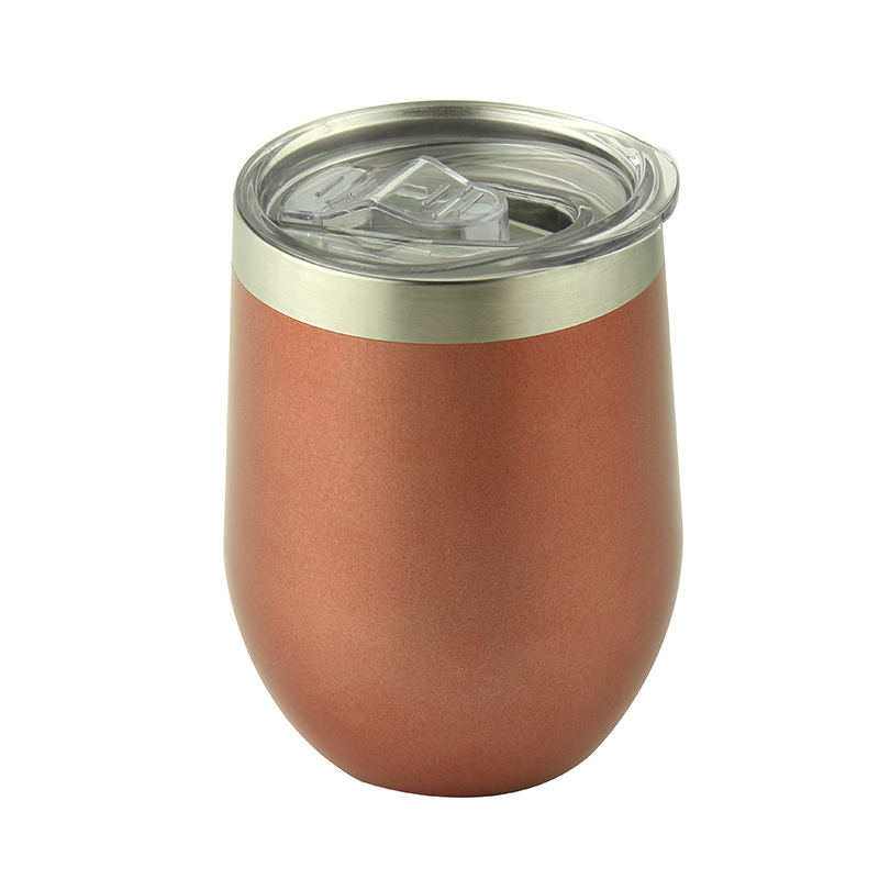 12oz Stainless Steel Double Wall Wine Tumbler Cup with Lid